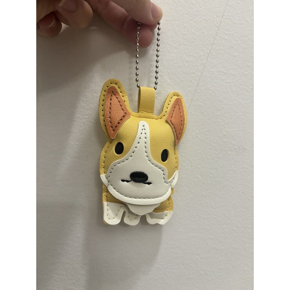 Cute Corgi Dog Puppy Bag Charm Keychain Handbag Accessory Yellow